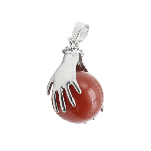 pendentif cornaline deux mains