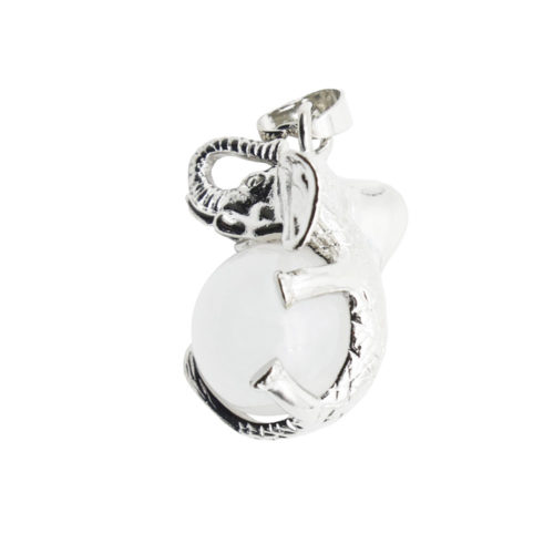 pendentif cristal de roche elephant