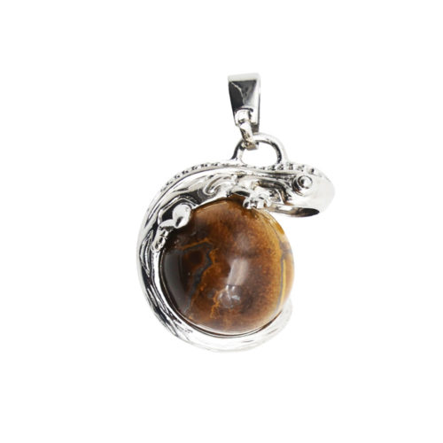 pendentif oeil de tigre lezard