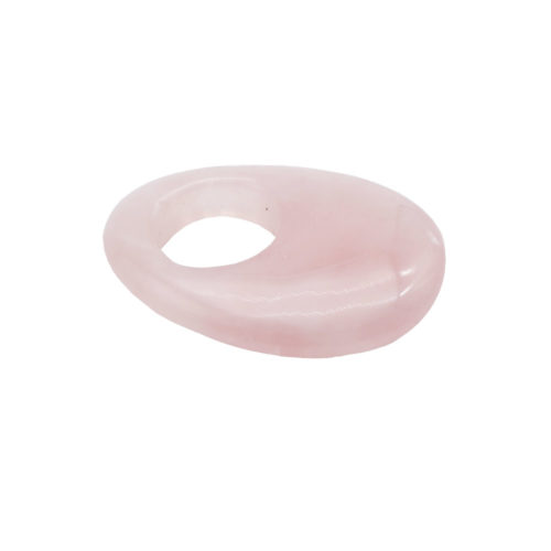 pendentif pi chinois ou donut quartz rose oval