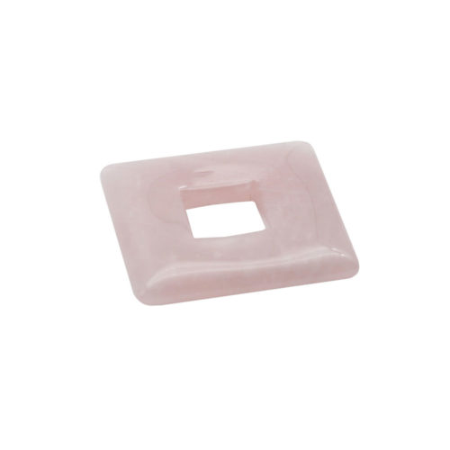 pendentif pi chinois ou donut quartz rose petit carré