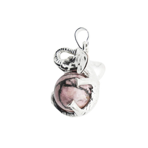 pendentif rhodocrosite elephant