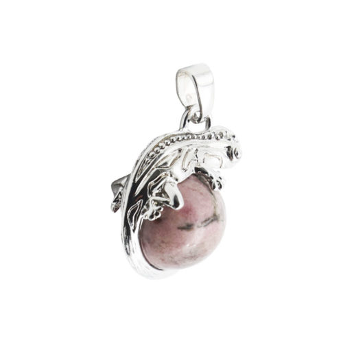 pendentif rhodocrosite lezard