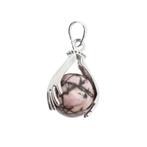 pendentif rhodocrosite deux mains