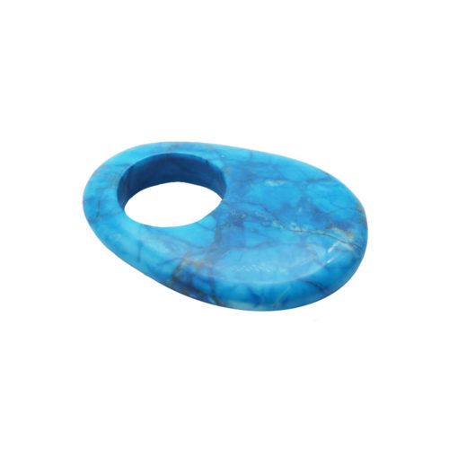 pi chinois ou donut howlite bleue oval