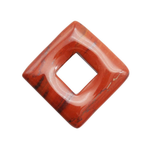 pi chinois ou donut jaspe rouge carré