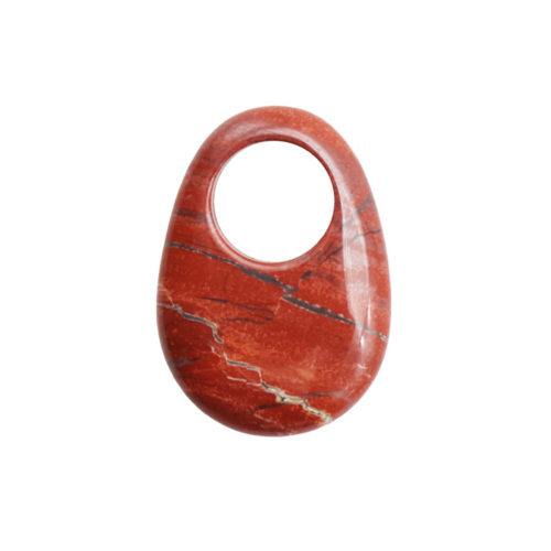 pi chinois ou donut jaspe rouge oval