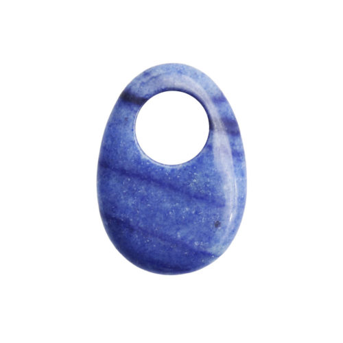 pi chinois ou donut quartz bleu oval