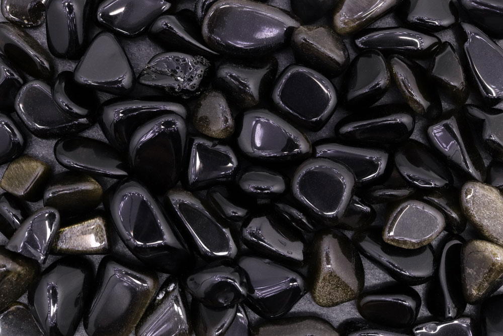 Pendentif Obsidienne Dorée
