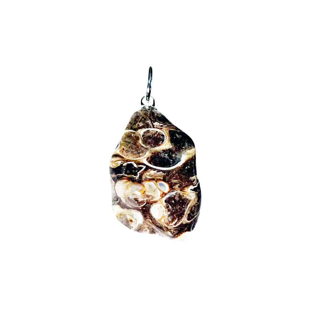 Pendentif Agate fossile - Pierre roulée