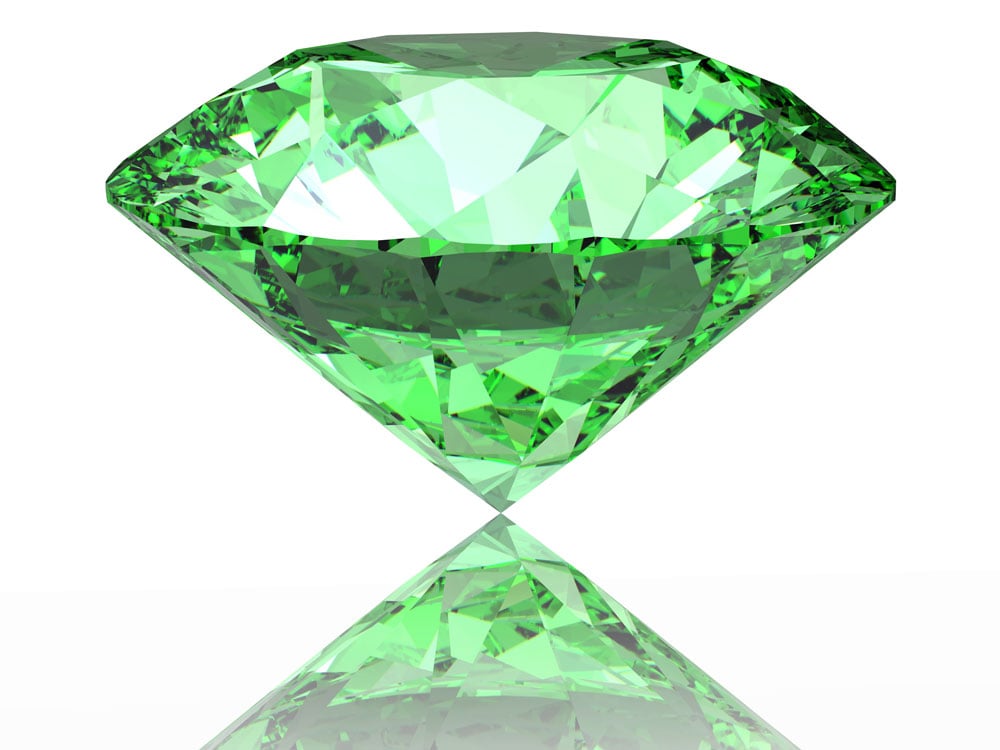 Diamant vert brut sur kimberlite — origine géologique et gisements du diamant vert