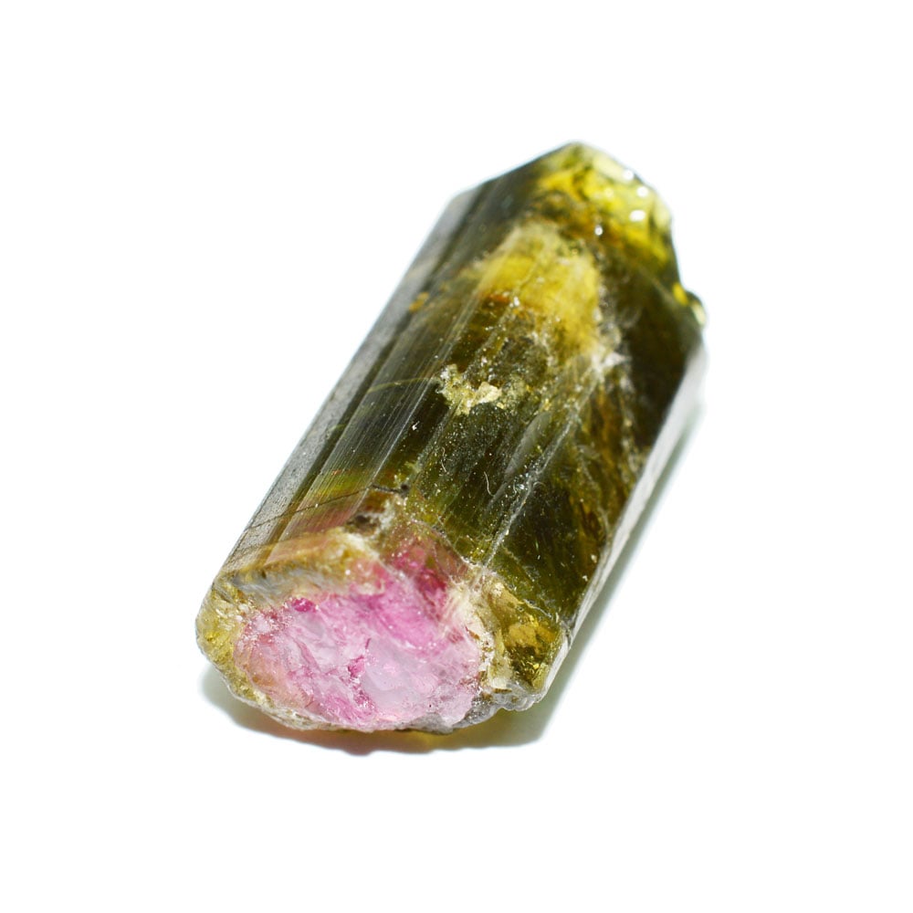 Tourmaline melon d'eau polie - vertus d'harmonie relationnelle et d'équilibre émotionnel en lithothérapie