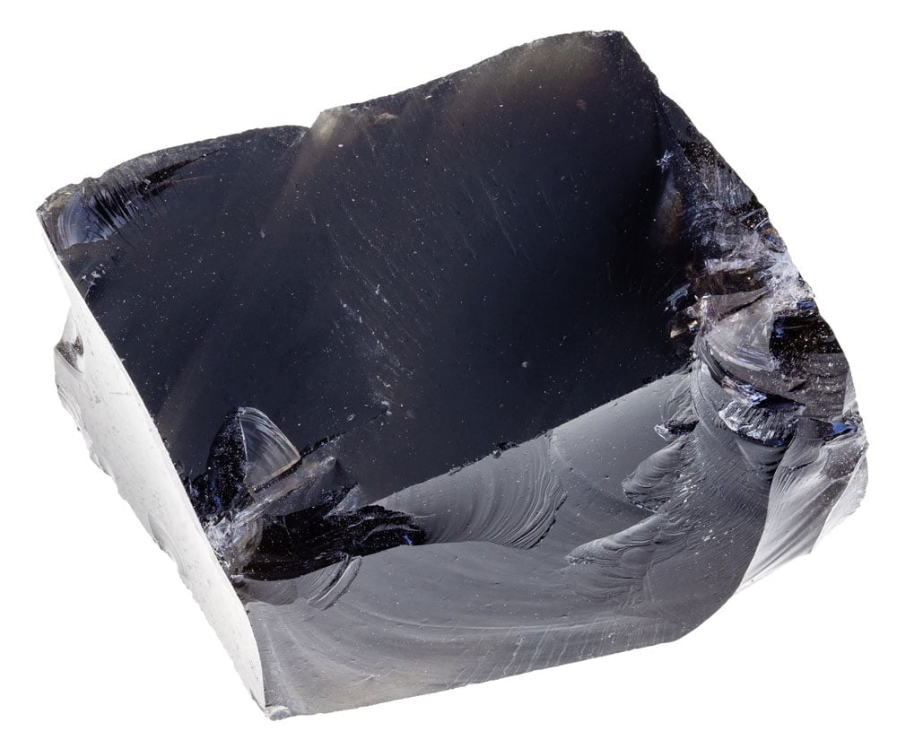 Larme d'apache brute — nodule d'obsidienne perlitique translucide provenant des gisements d'Arizona