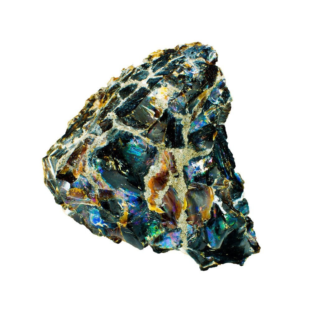 Obsidienne arc-en-ciel polie - vertus de vision intérieure, exploration de l'inconscient, clarté mentale