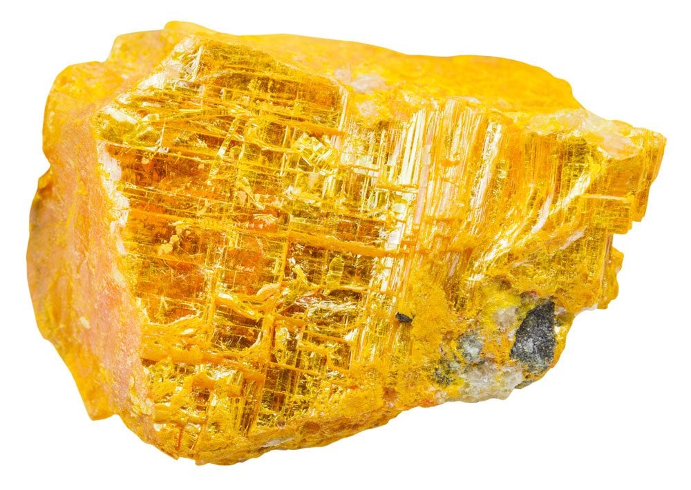 Cristaux d'orpiment jaune naturel - gisements Turquie Chine minéral arsenic
