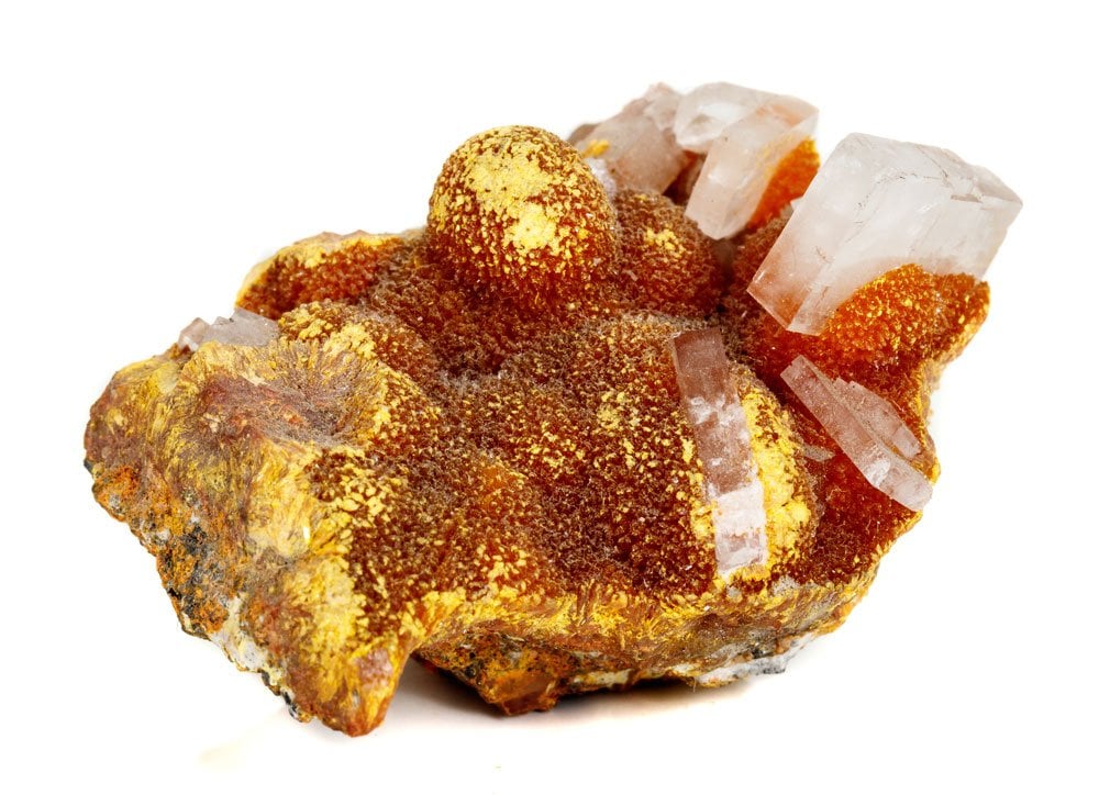 Cristaux orpiment jaune or - vertus lithothérapie créativité abondance collection minérale