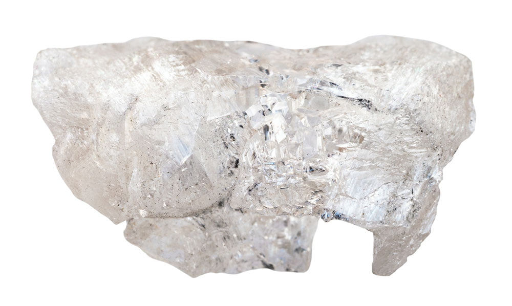Cristal de danburite rose brut — composition chimique borosilicate de calcium CaB2Si2O8