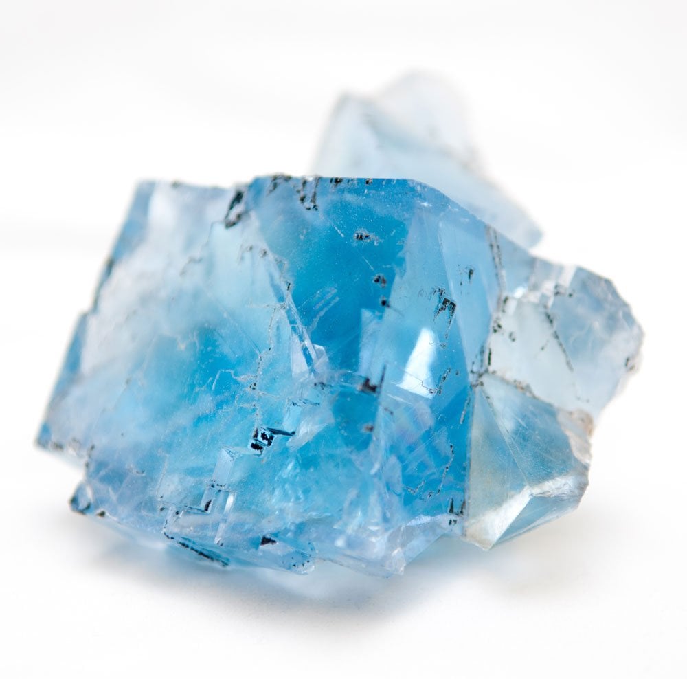 Fluorite bleue polie - pierre de clarté mentale, concentration intellectuelle, communication authentique en lithothérapie