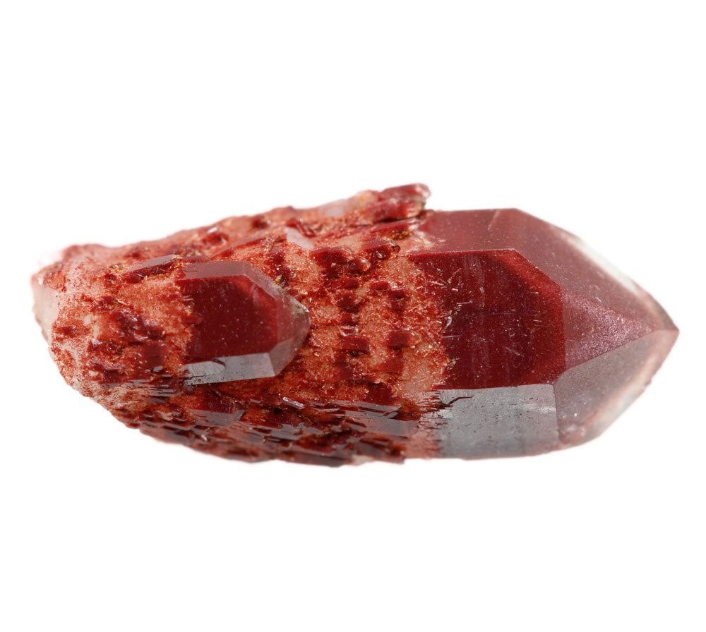 Quartz hématoïde poli - vertus de courage, vitalité et dynamisme en lithothérapie