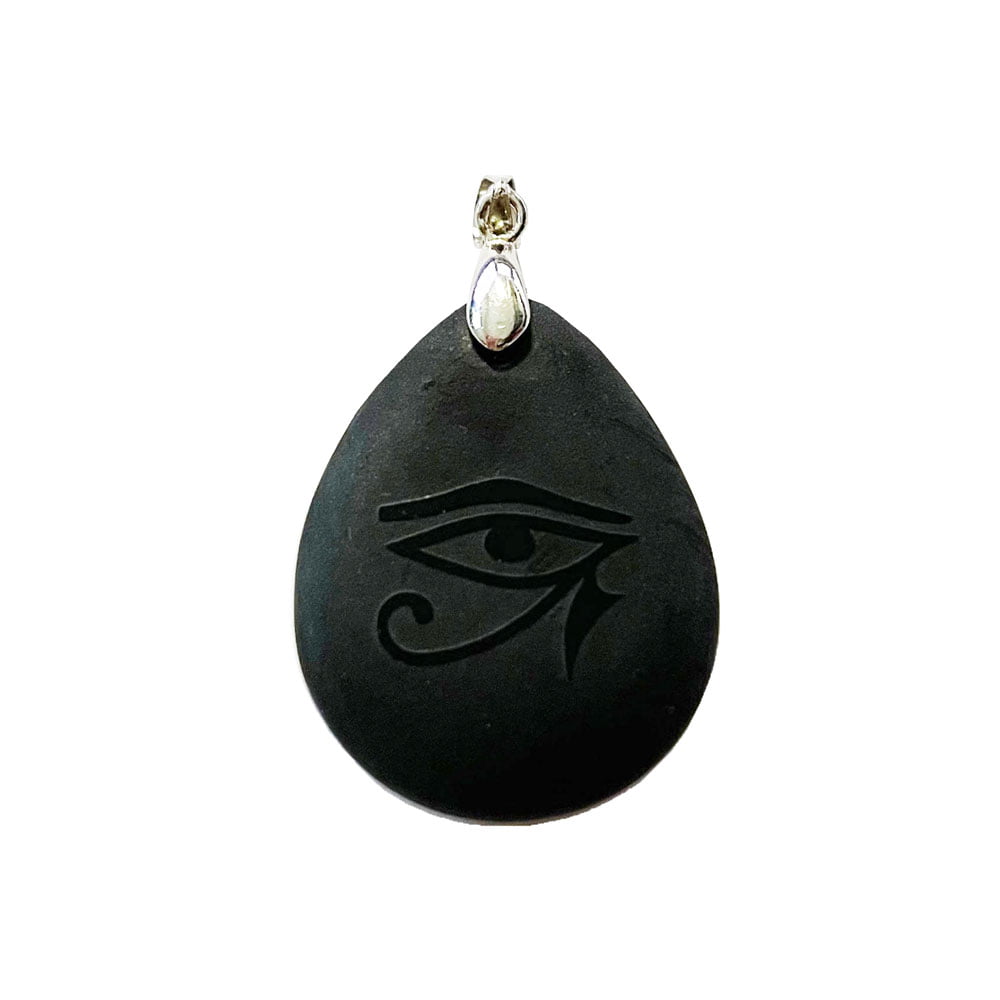 Oeil de protection pendentif amulette - Obsidienne noire