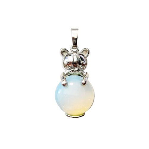 pendentif opale synthetique lapin