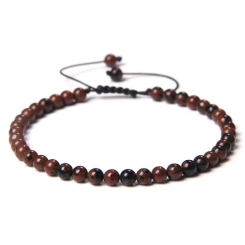 bracelet obsidienne acajou