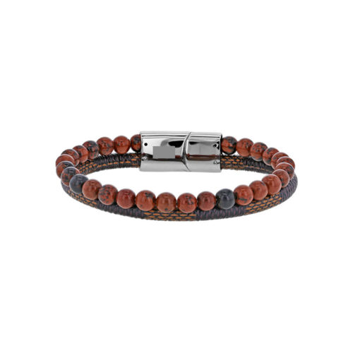 bracelet obsidienne acajou