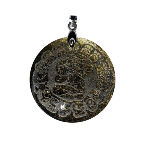pendentif-obsidienne dorée calendrier