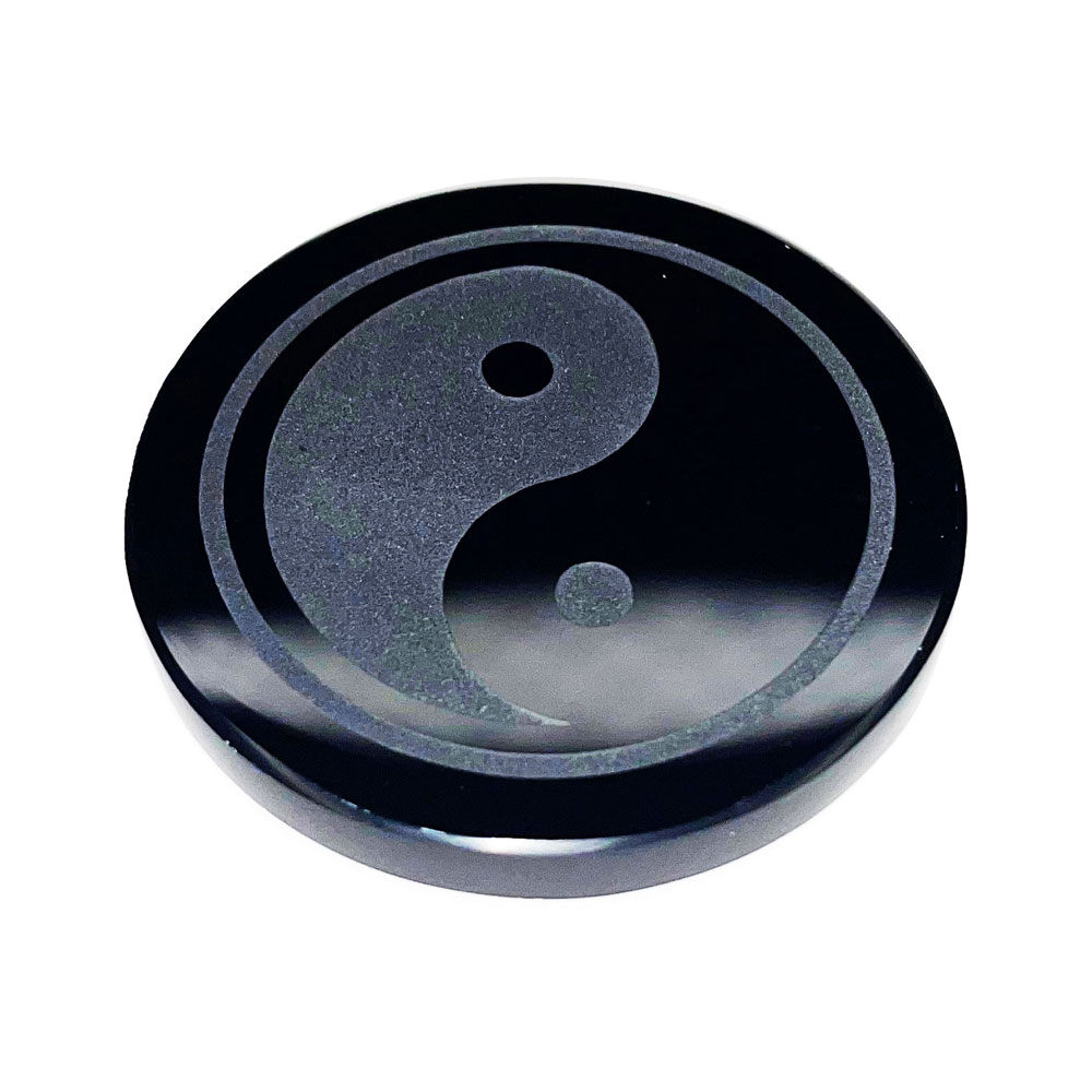 plaque obsidienne noire yin-yang