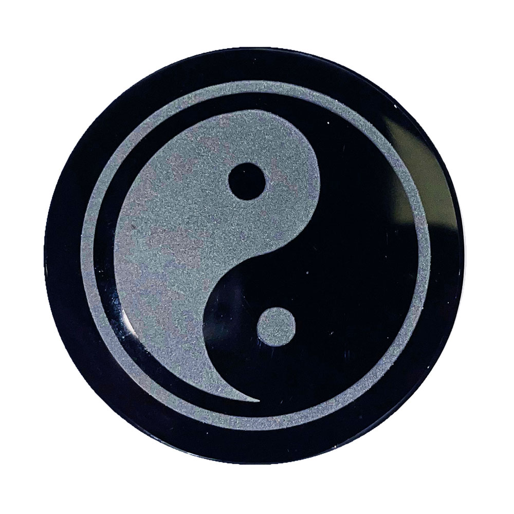 plaque obsidienne noire yin-yang