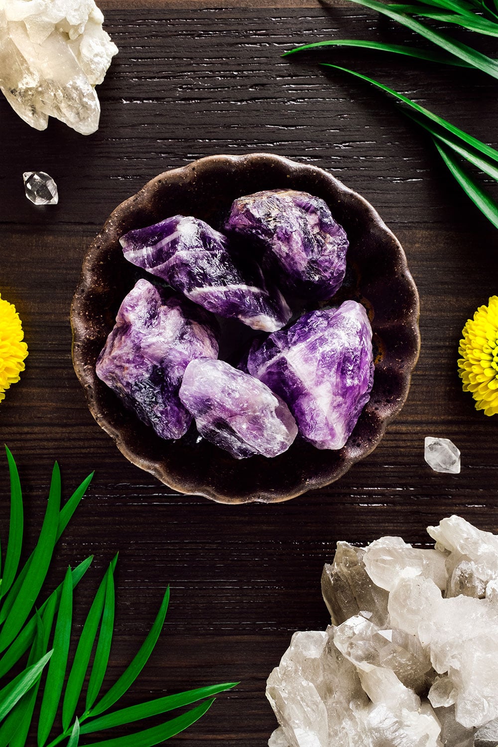 Améthyste à chevron rubanée - Dream Amethyst bandes violettes et blanches pour rêves lucides