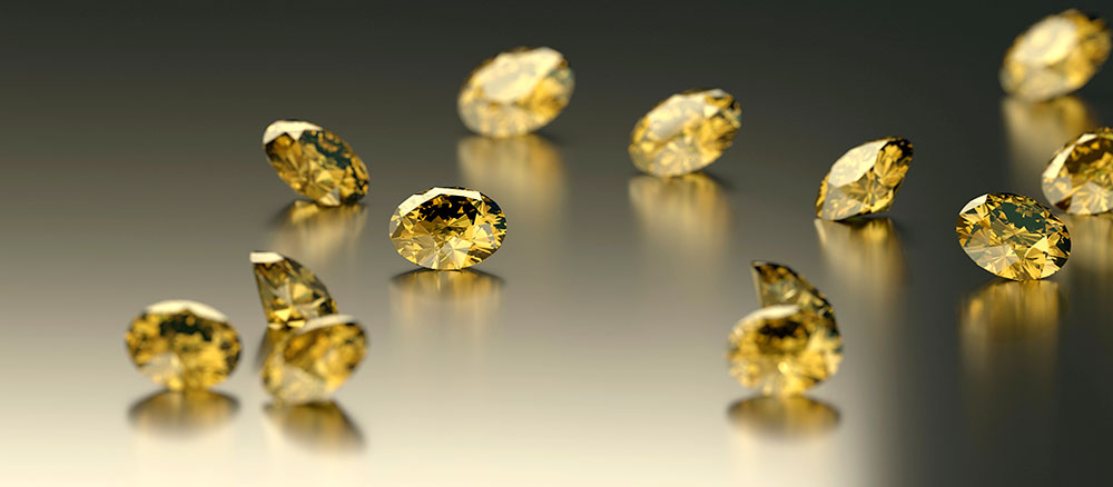 Diamant jonquille poli - vertus de confiance, clarté mentale, abondance et joie