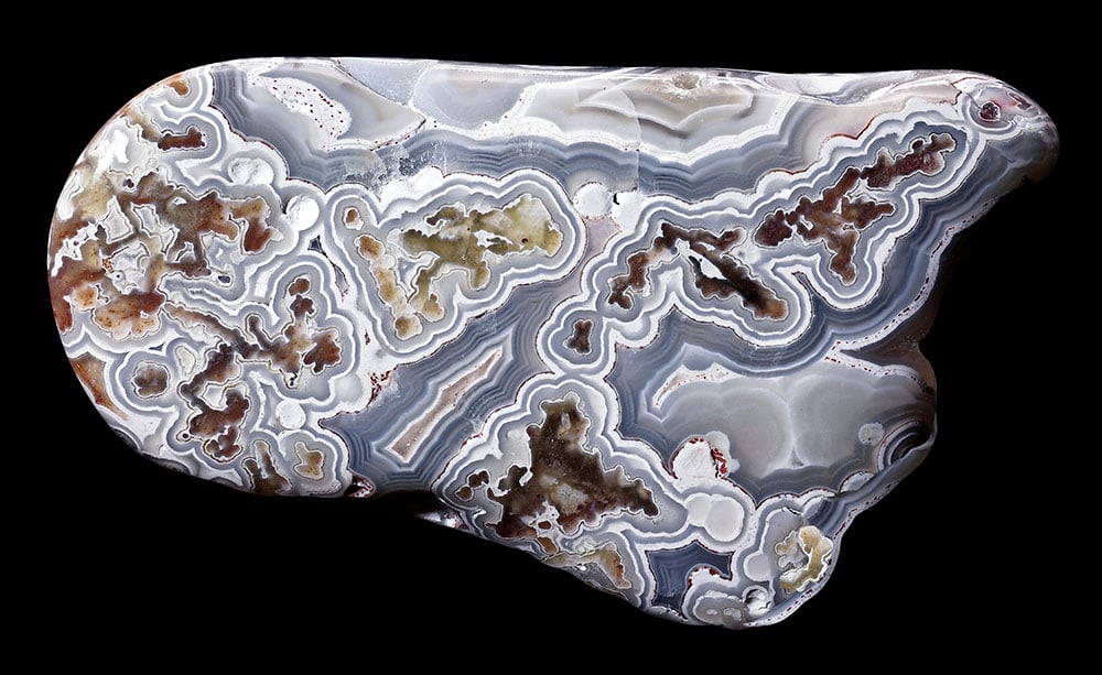 Agate crazy lace brute du Mexique — variété exclusive de Chihuahua aux bandes multicolores