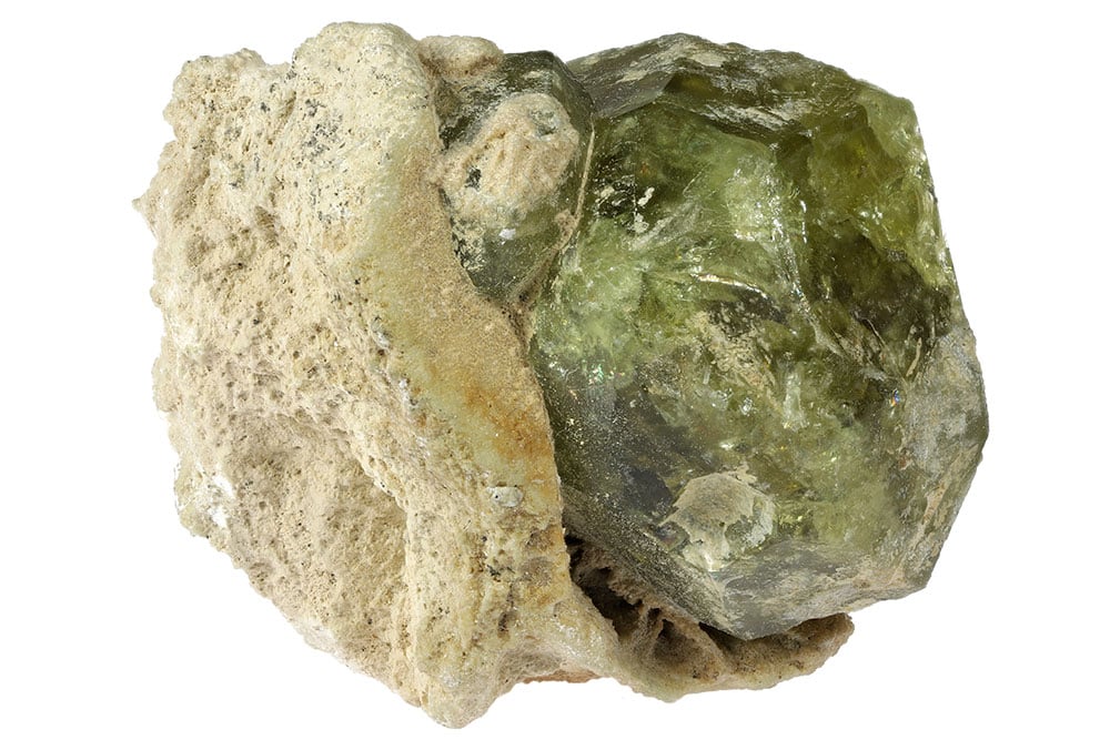 Topazolite naturelle cristalline - origine grenat andradite, composition chimique silicate