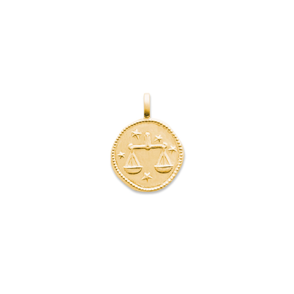 Pendentif Balance Plaqué Or – Bijou Zodiaque Personnalisable Pour Femme, Style élégant Et Intemporel