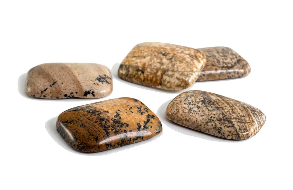 Jaspe Kalahari poli marron beige - origine Afrique du Sud, motifs paysagers naturels