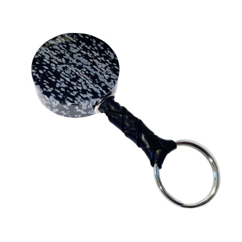 porte-clés obsidienne neige