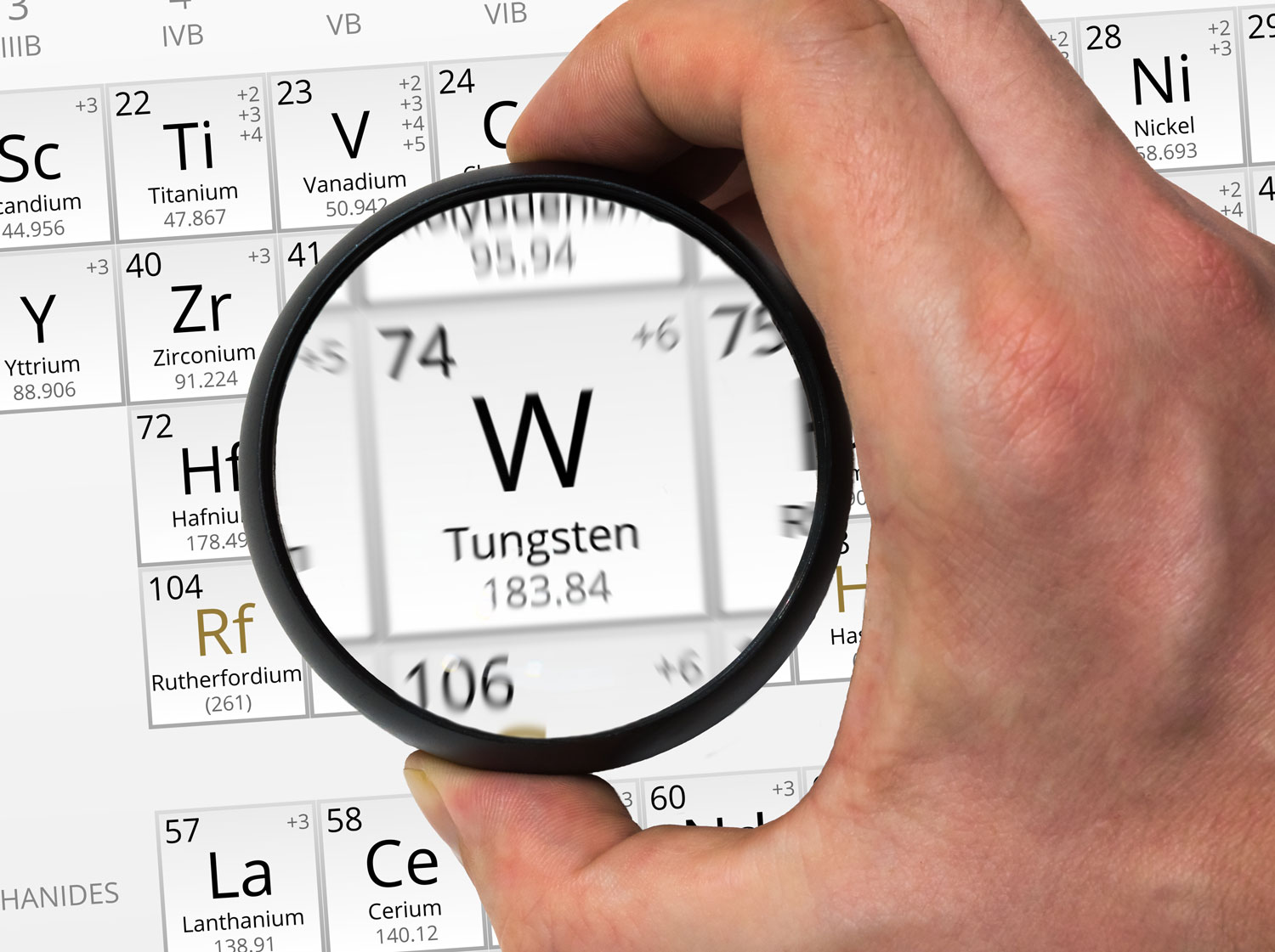 Tungstène - Élément atomique n°74 - Symbole W - France Minéraux