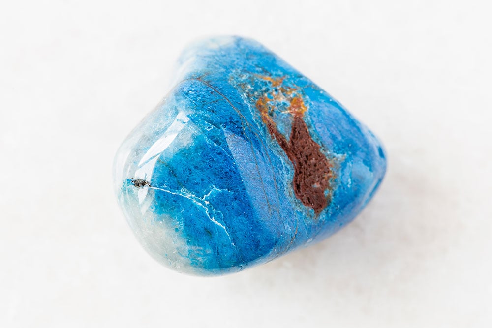 Ajoïte Afrique du Sud mine Messina - quartz blanc inclusions filaments bleu-turquoise - minéral rare rare
