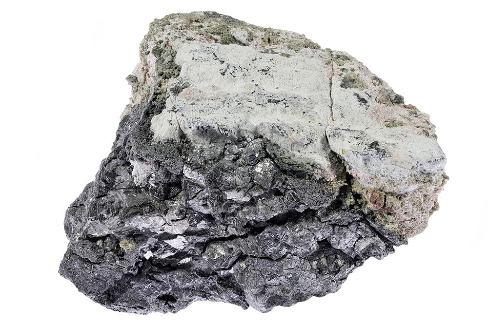 Skutterudite gris acier blanc étain - propriétés énergétiques grounding chakra racine protection électromagnétique
