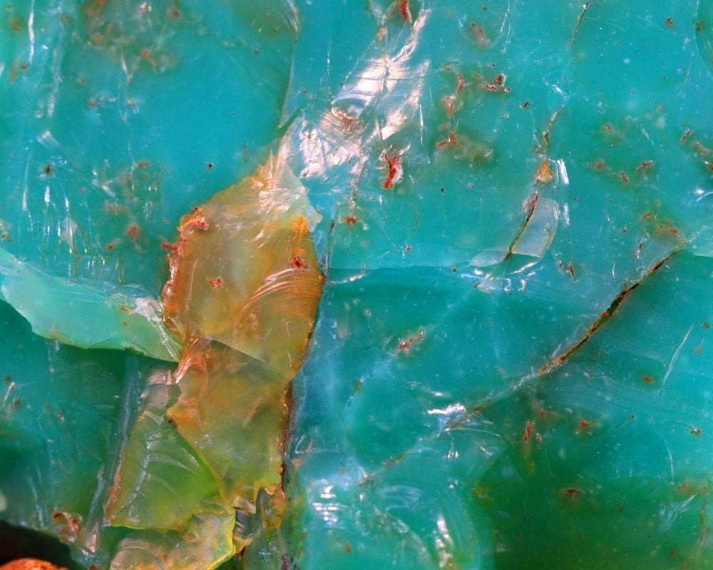 Gem silica gemme polie turquoise - origine Arizona Inspiration Mine, dureté silicification quartz