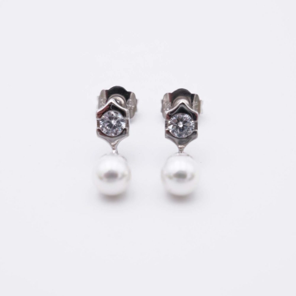 Boucles d'Oreilles en Perles de Majorque - 6 x 15 mm - Image 2