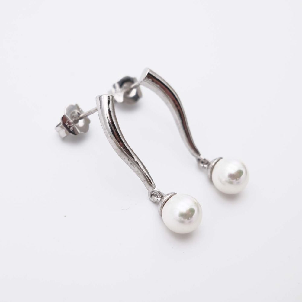 Boucles d'Oreilles en Perles de Majorque - 32 x 7 mm - Image 3