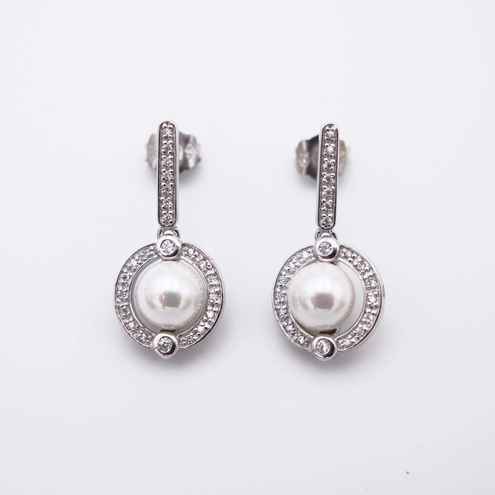 Boucles d'Oreilles en Perles de Majorque - 12 x 24 mm - Image 2