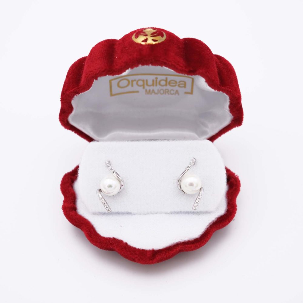 Boucles d'Oreilles en Perles de Majorque - 8 mm - Long. 19 mm - Image 4