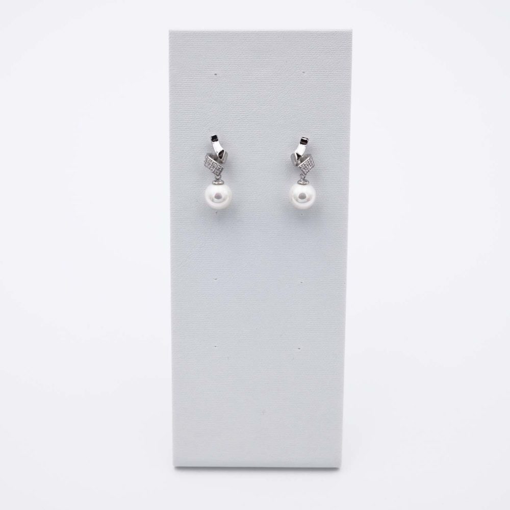 Boucles d'Oreilles en Perles de Majorque - 10 mm - Long. 26 mm - Image 6
