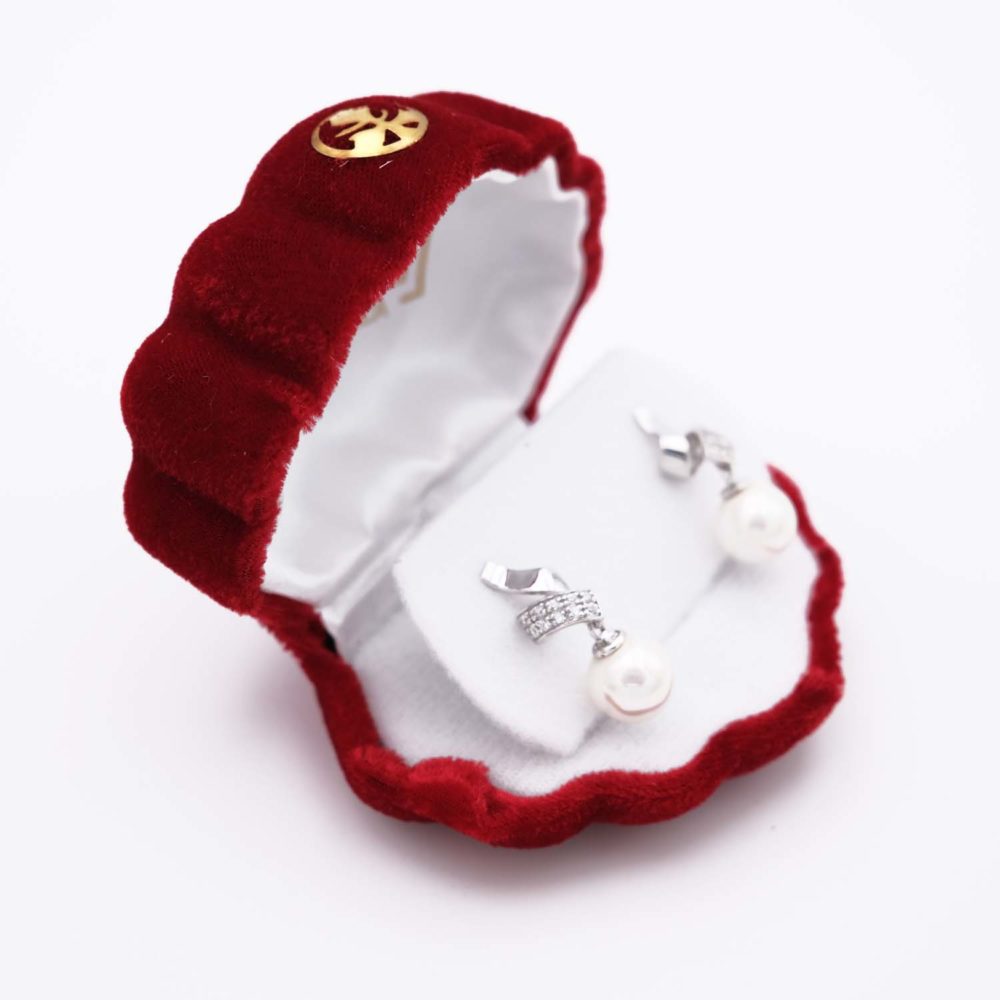 Boucles d'Oreilles en Perles de Majorque - 10 mm - Long. 26 mm - Image 8