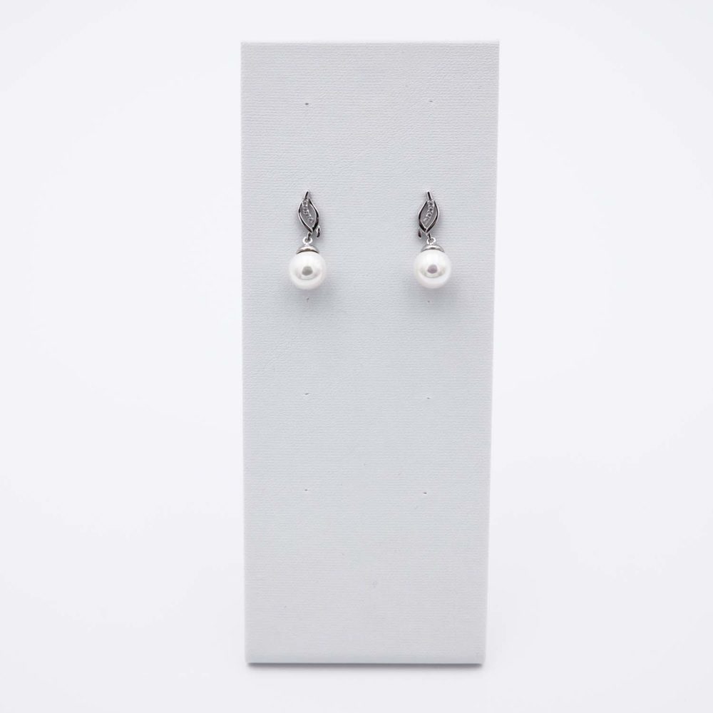 Boucles d'Oreilles en Perles de Majorque - 10 mm - Long. 26 mm - Image 7