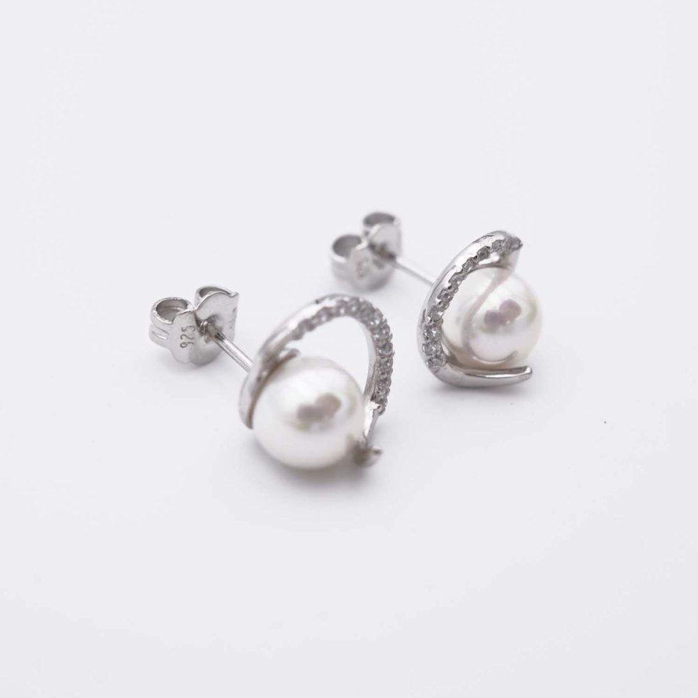 Boucles d'Oreilles en Perles de Majorque - 8 mm - Long. 13 mm - Image 3