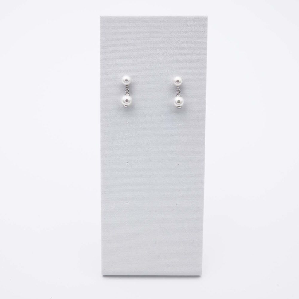 Boucles d'Oreilles en Perles de Majorque - 7 x 16 mm - Image 2